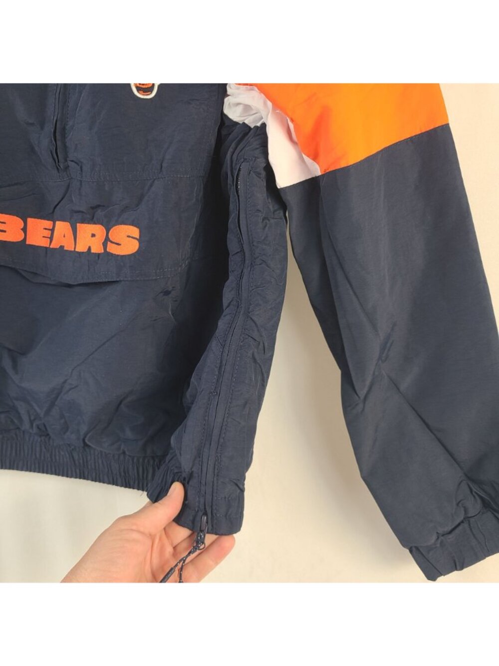 NEW Chicago Bears NFL Team Apparel Pullover Half-Zip Hooded Jacket Sz M - Picture 6 of 11